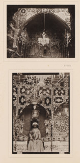 Two views of a rikah in Mecca, one with an unknown groom, Two different Aufnahmen der Rikah, des