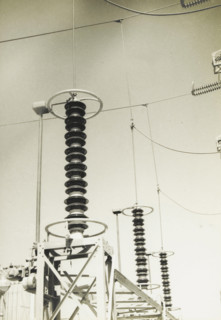 Earthing switches in electrical lines, Earthing switches of the 280 kV line, photograph, title: