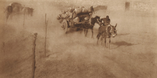Path with cart drawn by donkeys, page, photomechanical print, photographer: Donald Mennie, Beijing,