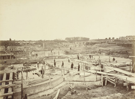 Construction of Locks at Veere. Possibly No. 10 Lock chambers and inner heads of the double Lock at