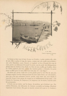Four men prepare a boat to sail in the port of Algiers, Algeria, page, photomechanical print,