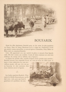 Group of men and cows in Boufarik, Algeria, page, photomechanical print, maker: Jules