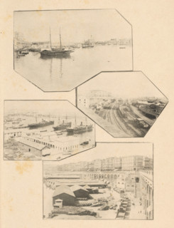 Four views of the harbor and surroundings of the port of Algiers, Algeria, page, photomechanical