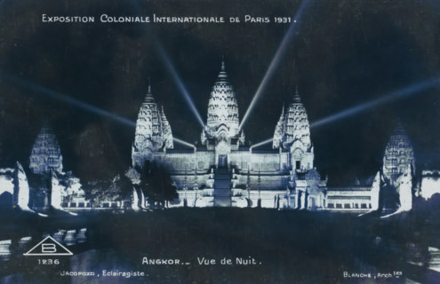 Exposition Coloniale Internationale de Paris 1931. Angkor - Vue de Nuit, View of the reconstructed