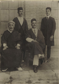 Portrait of Tavakoli (right) and 3 parliamentarians or ministers, photograph, Iran, 1900 - 1950,