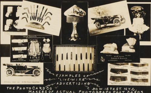 Advertisement for The Photo Cards Company with 10 advertising postcards, picture postcard,