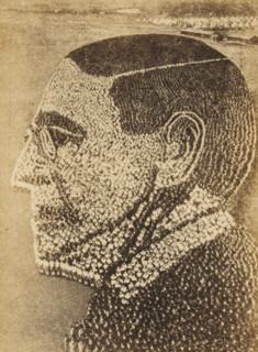 21, 000 American soldiers forming the portrait of President Woodrow Wilson, picture postcard,
