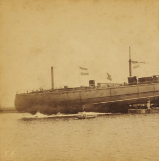 Launching of the HNLMS Hertog Hendrik at the Royal Shipyard in Amsterdam, The launching of a ship,