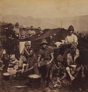 Cold Stream guards in their camp, Guards on watch in South Africa during the Second Boer War, Faces