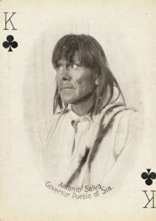 King of Clubs with portrait of Antonio Salva, Governor of Zia Pueblo, New Mexico, Antonio Salva.