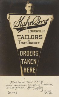 Advertisement for Kahn Bros, Louisville, picture postcard, inscription, United States of America, c