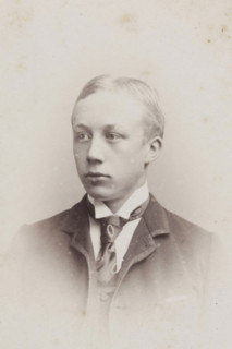Portrait of a young man, album page, photograph, carte-de-visite, This photo is part of an album.,
