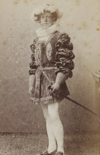 Portrait of Jan Gerritzen in costume with sword, album page, photograph, carte-de-visite, This