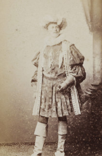 Portrait of a young man in costume, identified as BPG van Diggelen, album page, photograph,