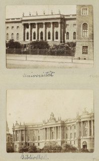 Exterior of the main building of the Humboldt University in Berlin, photograph, cabinet photograph,