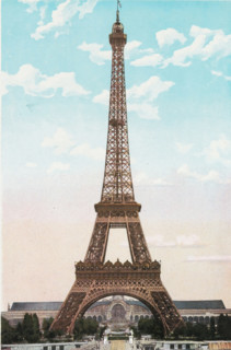 Paris. - La Tour Eiffel., View of the Eiffel Tower in Paris, photograph, page, Part of Photo album