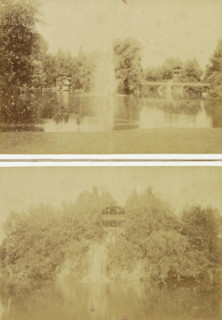 Frankfurt a. M. In the Palm Garden, Building on the bank of a pond in the Palm Garden of Frankfurt,