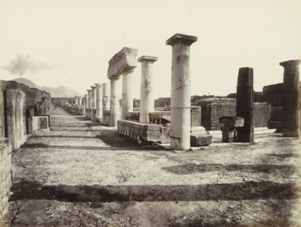 Pompeii forum: excavations 1813., Remains of buildings in Pompeii, photograph, Part of travel album