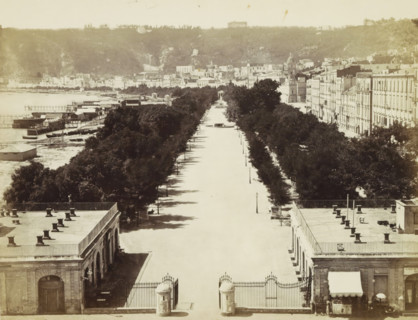 Naples: Royal Garden., View of the Royal Garden in Naples, photograph, Part of a travel album with