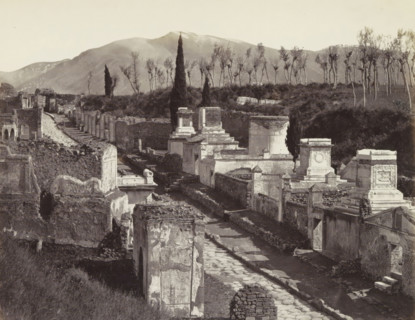Pompei: Rue des tombeau fouilles 1763, Remains of buildings on the Street with Tombs (Via delle
