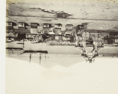 Harbor of Naples in the Santa Lucia neighborhood with oyster vendors' stalls in the foreground, S.