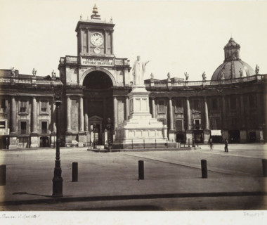 Piazza Dante in Naples with statue of Dante and the Lyceum Vittorio Emanuele, Piazza S. Spirito!,
