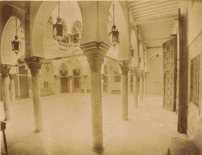 Courtyard of Palais des Raïs in Algiers, Alger. Interior du Palais du Gouverneur, album page,