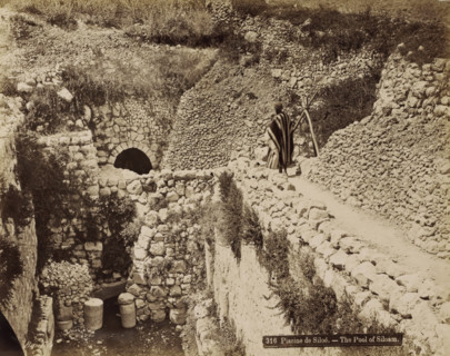 Pool of Siloam near Jerusalem, Piscine de Siloé. - The Pool of Siloam., photograph, Part of Travel