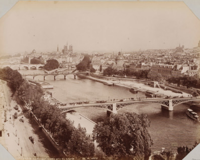 View of Paris with Notre-Dame and the Seine, album page, photograph, This photo is part of an album