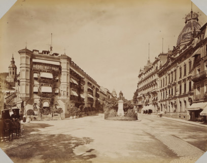 Leopoldplatz in Baden-Baden, album page, photograph, This photo is part of an album., inscription: