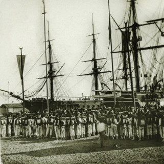 Soldiers in the port of Port Saïd for the opening of the Suez Canal, Egypt, Inauguration du Canal