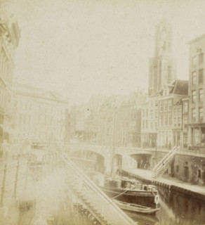 The Old Canal., Canal dit Oude Gracht., Der alte Kanal., The old Canal, View of the Oudegracht in