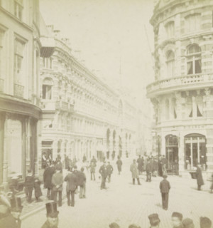 View of the Korte Poten in The Hague, The Hague, Korte Poten, stereograph, 1861 - 1870,