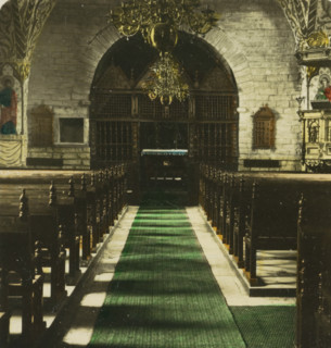 Interior of Husaby kyrka, the church of Husaby, Sweden. Kinekulle, 1000 jährige Kirche,