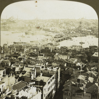 Galata Bridge over the Golden Horn in Istanbul, Constantinople, showing the Outer Bridge over the