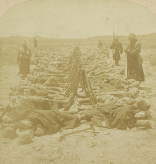 British soldiers sleeping next to their guns near Colesberg, South Africa, 'When the Cannon's roar