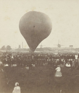 Ascent of Nadar's hot air balloon 'le Géant' on September 14, 1865, Giant balloon 'le Géant' by