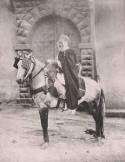 Officer on horseback, probably in Algiers, Algeria, photomechanical print, inscription: 'Officier A