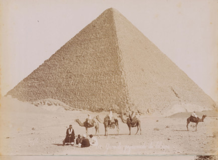 View of the Pyramids of Giza, photograph, Giza, 1860 - 1900, photographer, North Africa,