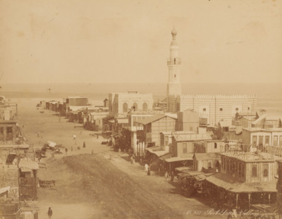Port Saïd Village arabe, View of Port Said, photograph, inscription: 'photo Zangaki, Port Said Arab