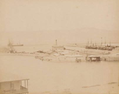 Dok de Suez, Dock at the Suez Canal, photograph, number: 'No', inscription: 'foto Zangaki, Suez',