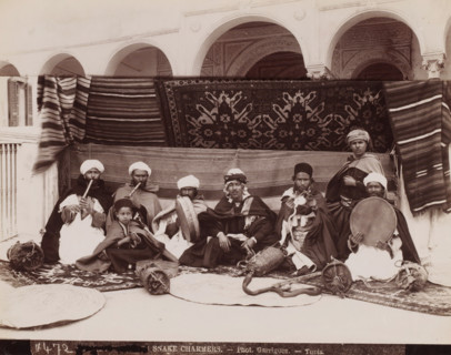 Snake Charmers, Snake Charmers in Tunis, photograph, number: 'No 472', photographer: J. André