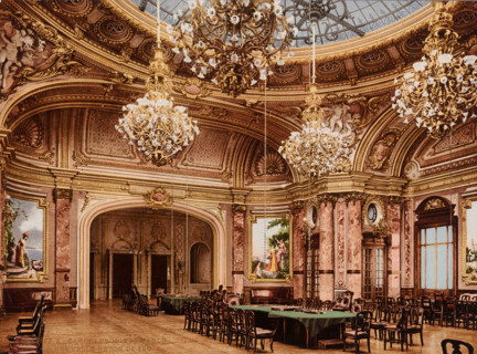 Casino de Monte Carlo, la nouvelle salle de jeu, Interior of the Monte Carlo Casino in Monaco,