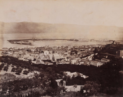 Panorama dal Casteluggio, Messina, View of Messina, Italy, photograph, inscription: 'Sommer',