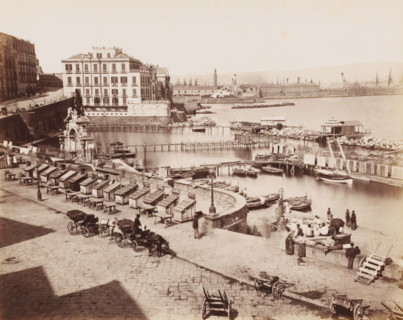 Naples rue Sainte Lucie, View of a quay in Santa Lucia in Naples, Italy, photograph, number: '12',