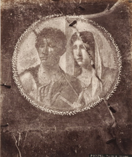 Photo reproduction of a fresco depicting Venus and Mars in Pompeii, Italy, Marte e Venere, Pompei,
