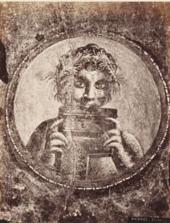 Fauno, Photo reproduction of a fresco depicting a faun, Pompei, photograph, reproduction, number: