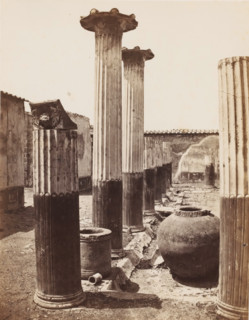 Remains of the house of Meleager in Pompeii, Italy, photograph, inscription: 'Pompei, maison