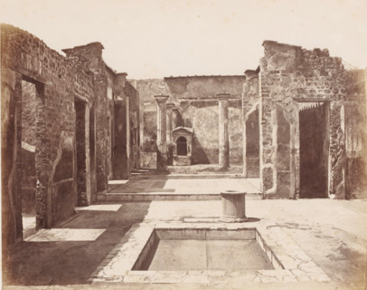 Remains of a house in Pompeii, Italy, Pompei maison Poete Tragique (Glanco) Mosaique Cave Canem