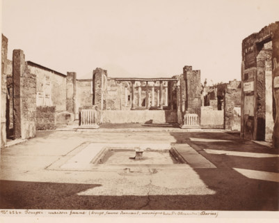 Ruin of the House of the Faun in Pompeii, Italy, Maison faune (bronze faune dansant, mosaïque